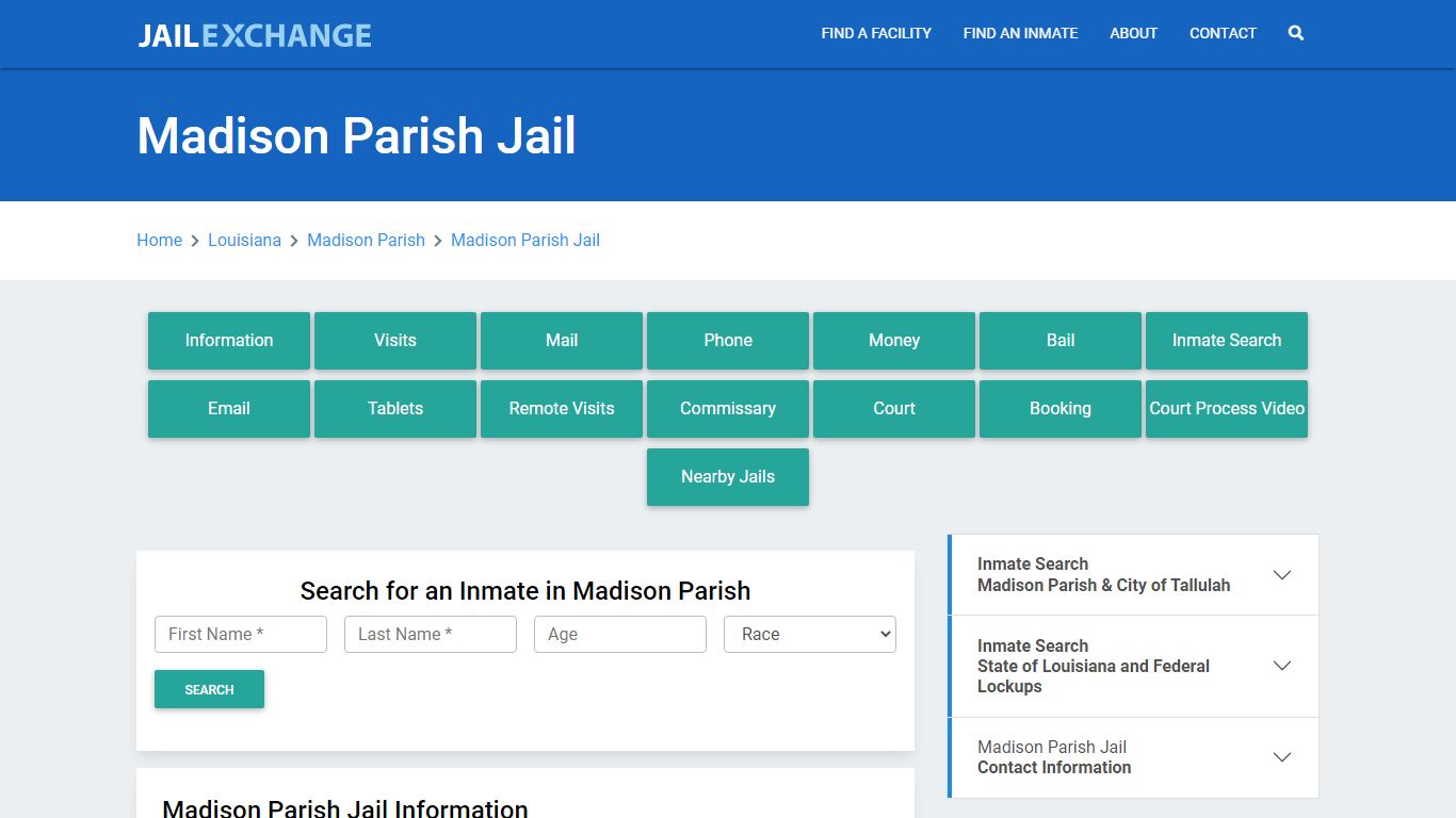 Madison Parish Jail Roster Lookup, LA, Inmate Search